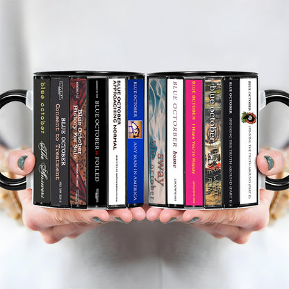 Blue October Albums Cassette Collection Retro Accent Mug