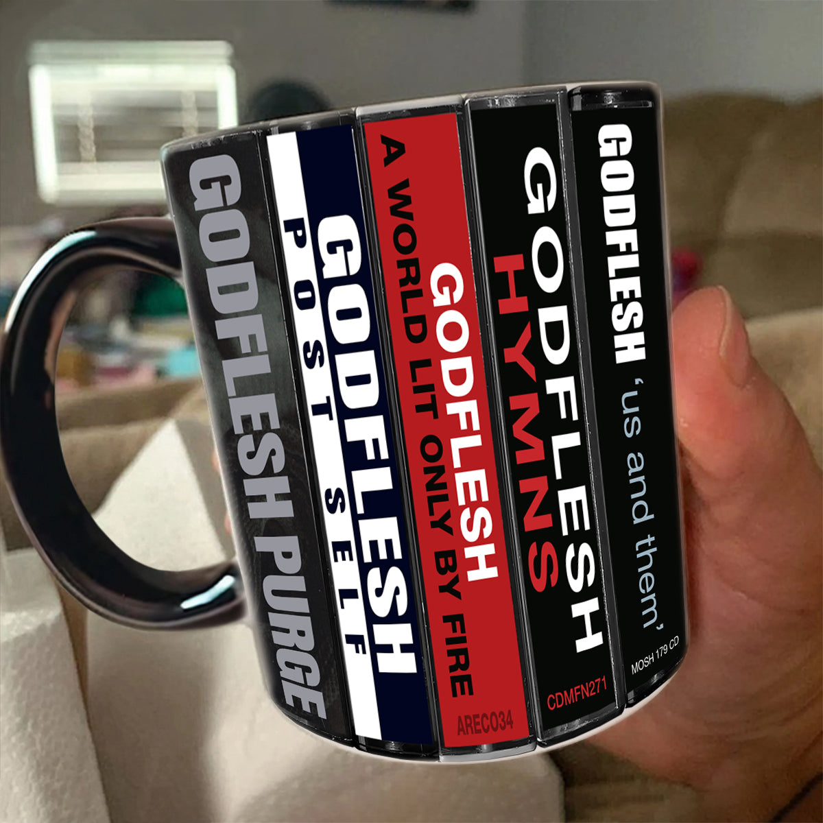 Godflesh Albums Cassette Collection Retro Accent Mug