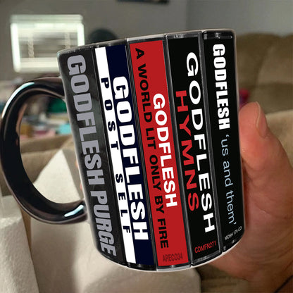 Godflesh Albums Cassette Collection Retro Accent Mug