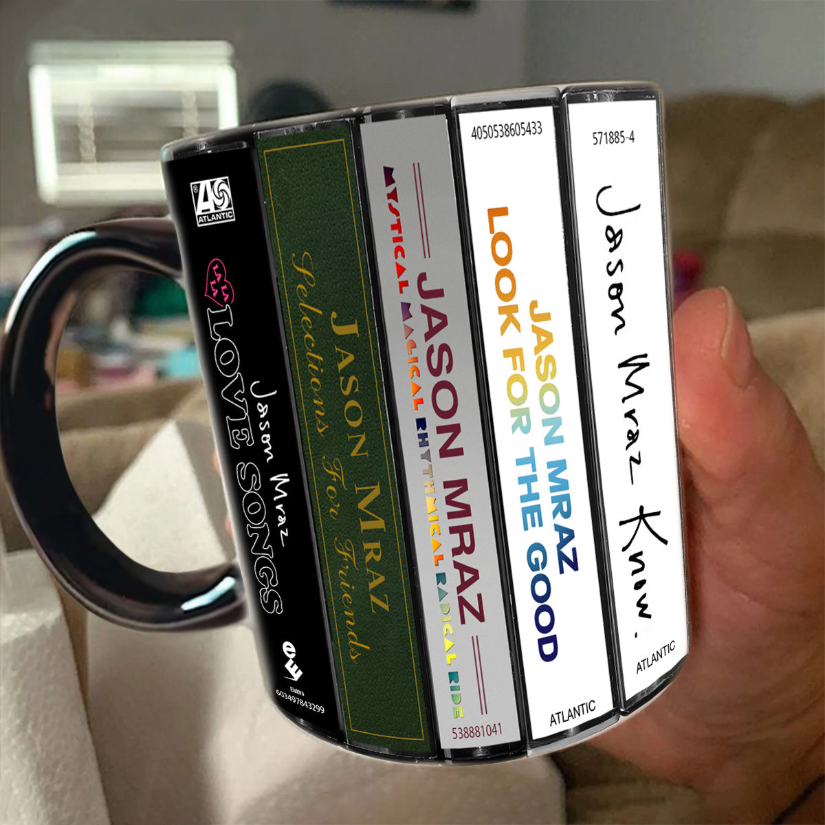 Jason Mraz Albums Cassette Collection Retro Accent Mug