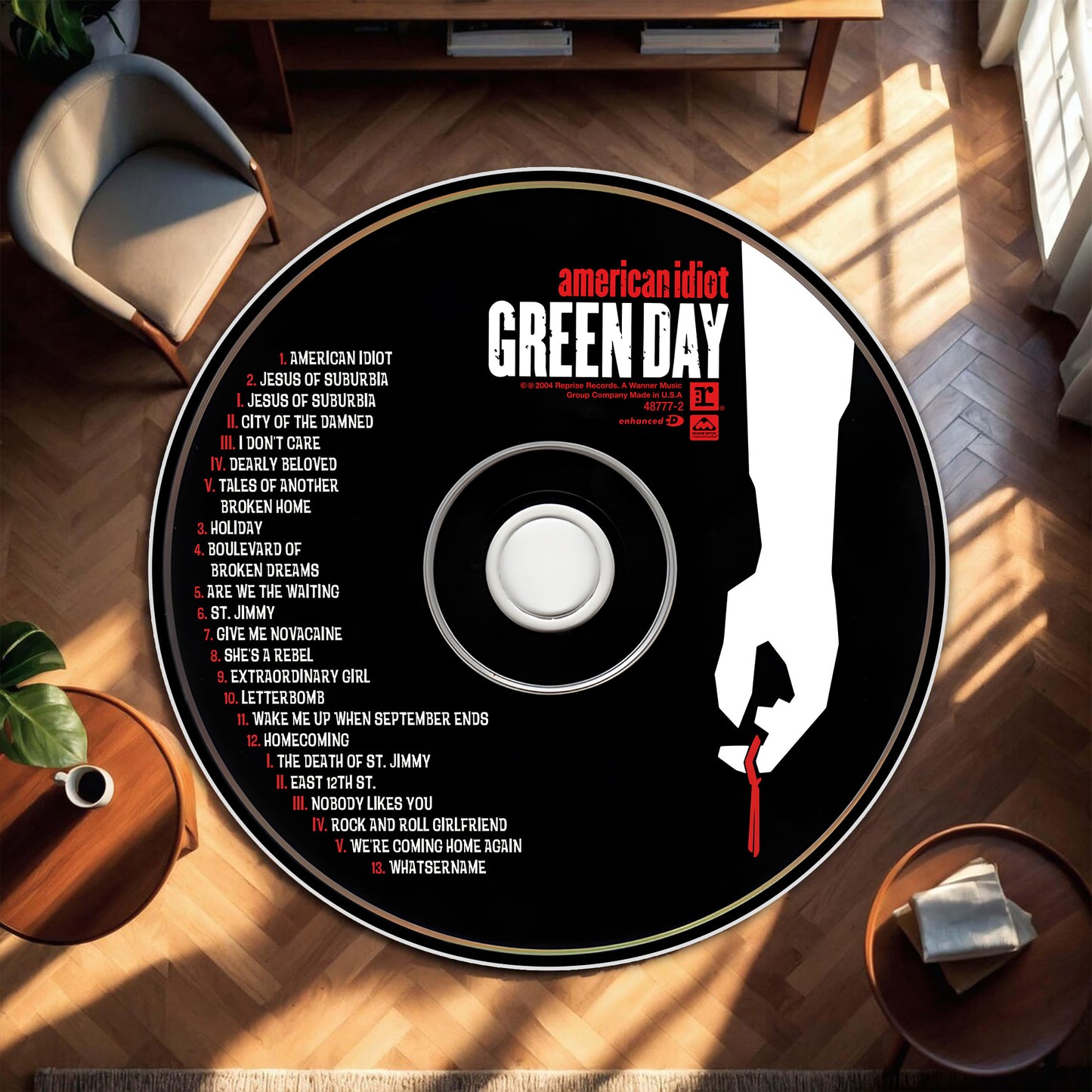 Green Day - American Idiot Album Music CD Round Rug