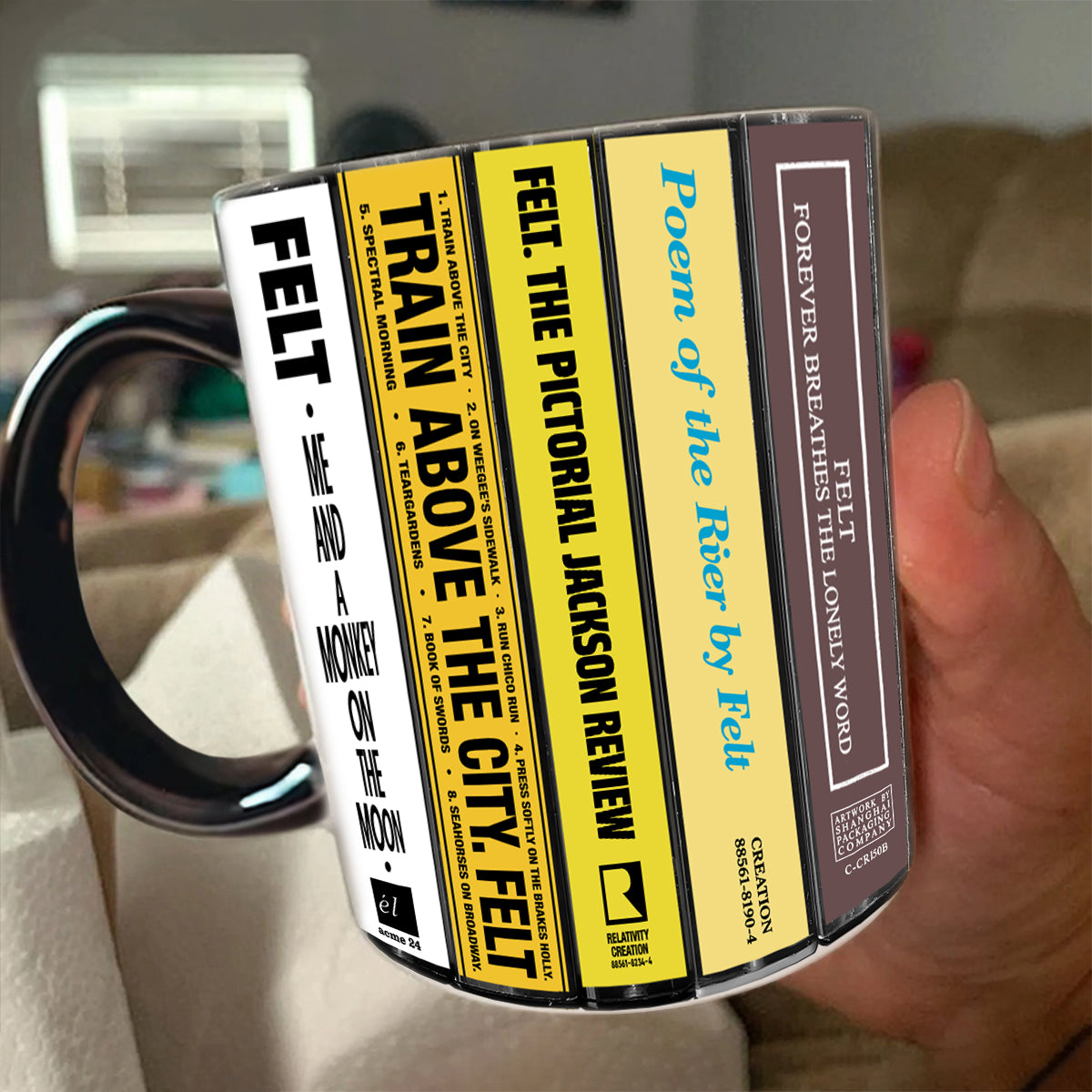 Felt Albums Cassette Collection Retro Accent Mug