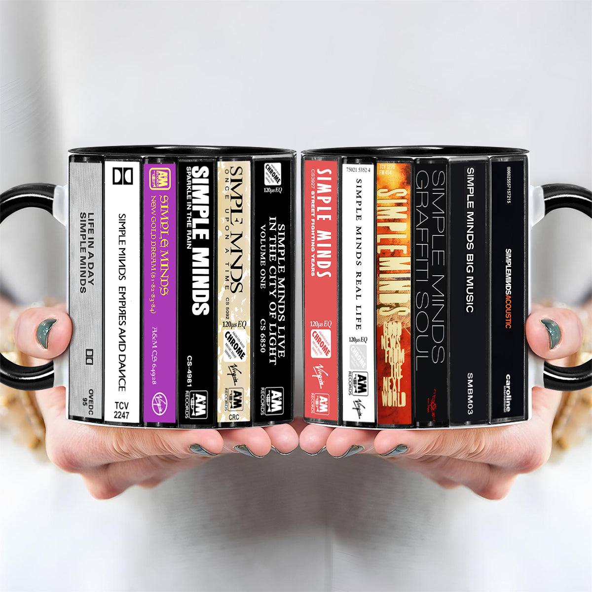 Simple Minds Albums Cassette Collection Retro Accent Mug