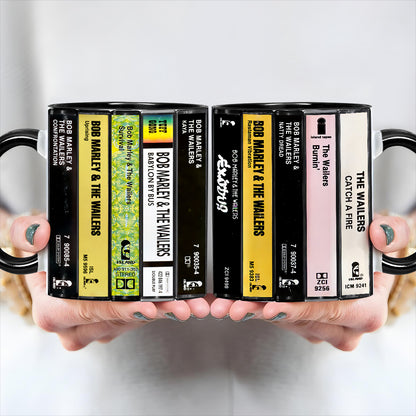 Bob Marley Albums Cassette Collection Retro Accent Edge-to-Edge Printed Mug