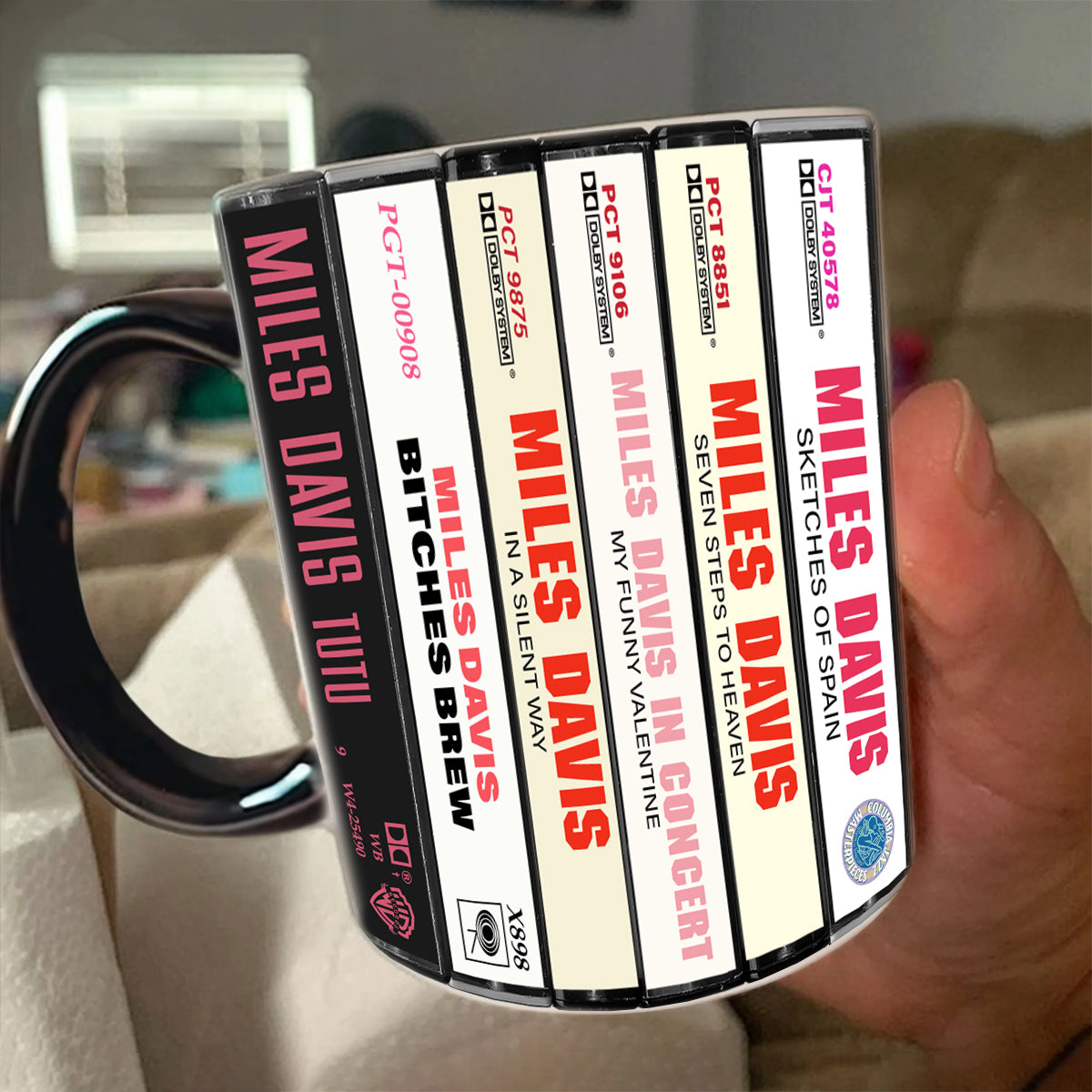 Miles Davis Albums Cassette Collection Retro Accent Mug