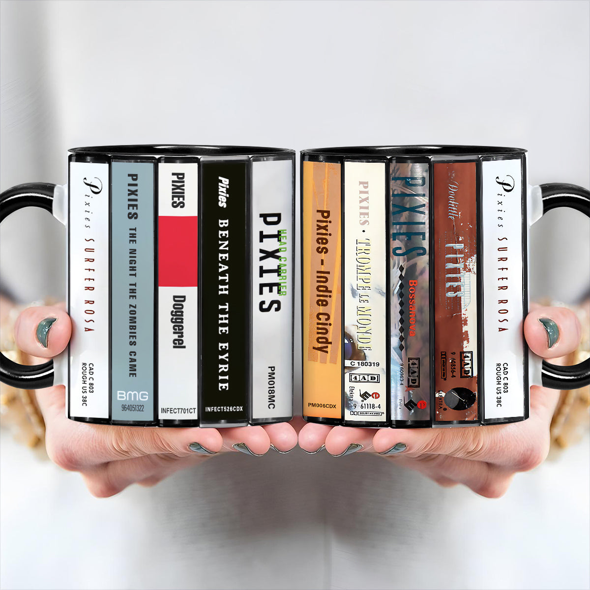 Pixies Albums Cassette Collection Retro Accent Edge-to-Edge Printed Mug