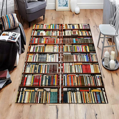 Books Shelf, Library Room Rug for Bookaholics