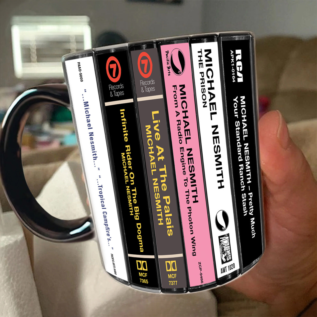 Michael Nesmith Albums Cassette Collection Retro Accent Mug