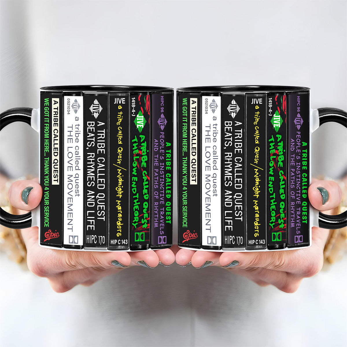 A Tribe Called Quest Albums Cassette Collection Retro Accent Edge-to-Edge Printed Mug
