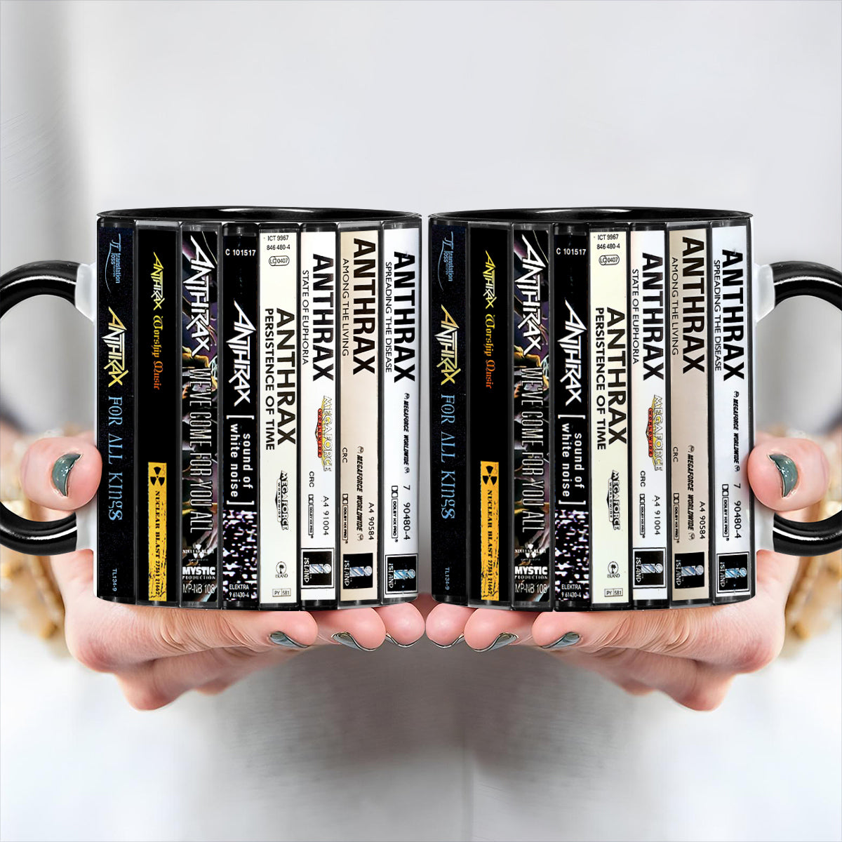 Anthrax Albums Cassette Collection Retro Accent Mug