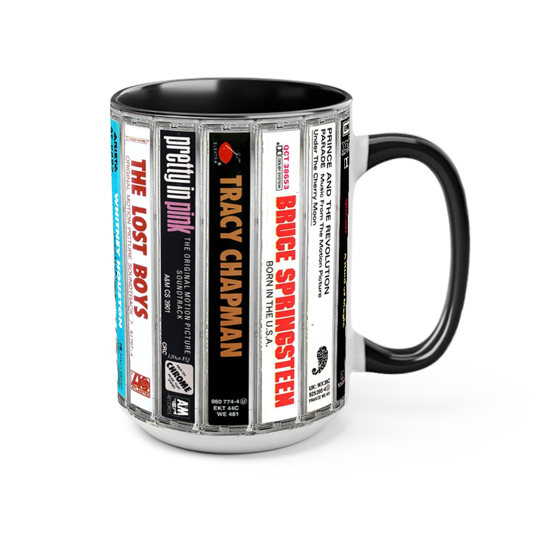 80s Pop Music Cassette Retro Collection Accent Mug