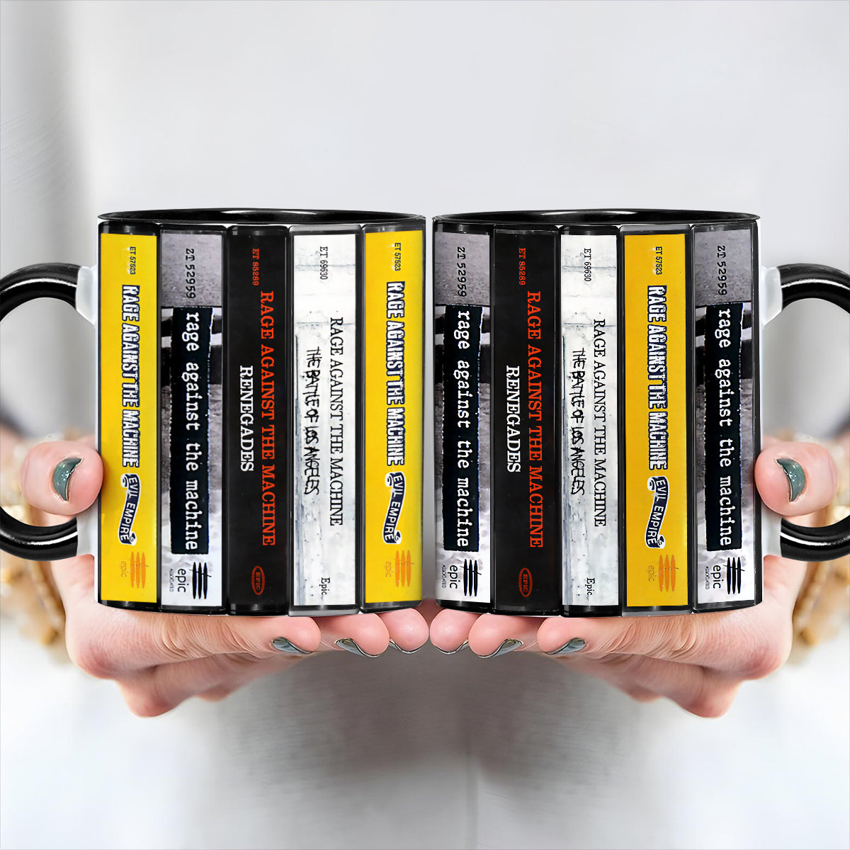 Rage Against The Machine Albums Cassette Collection Retro Accent Edge-to-Edge Printed Mug