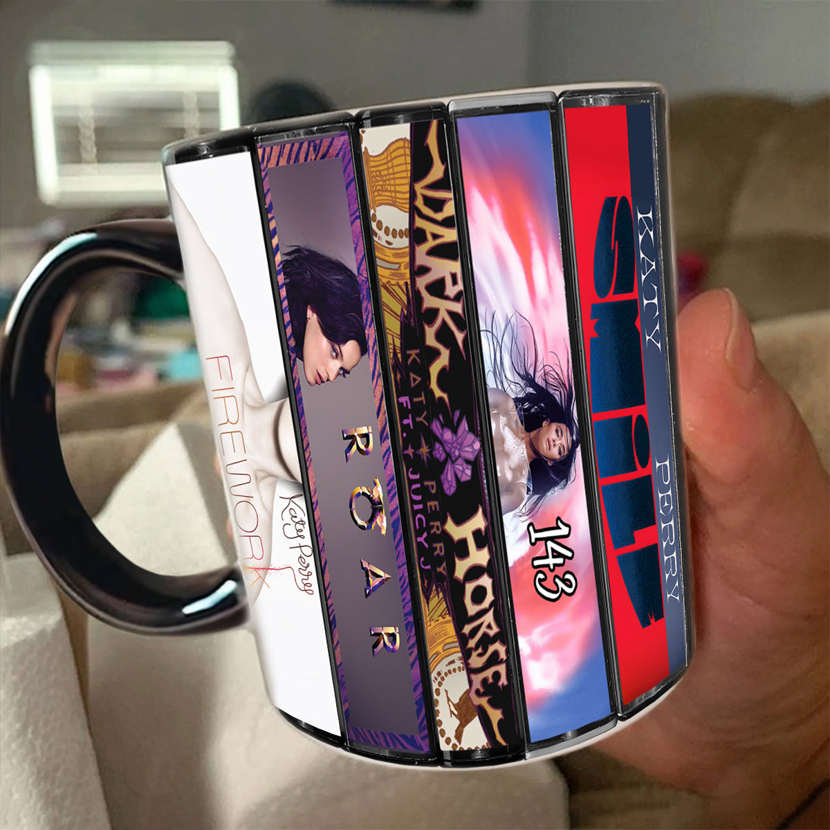 Katy Perry Albums Cassette Collection Retro Accent Mug