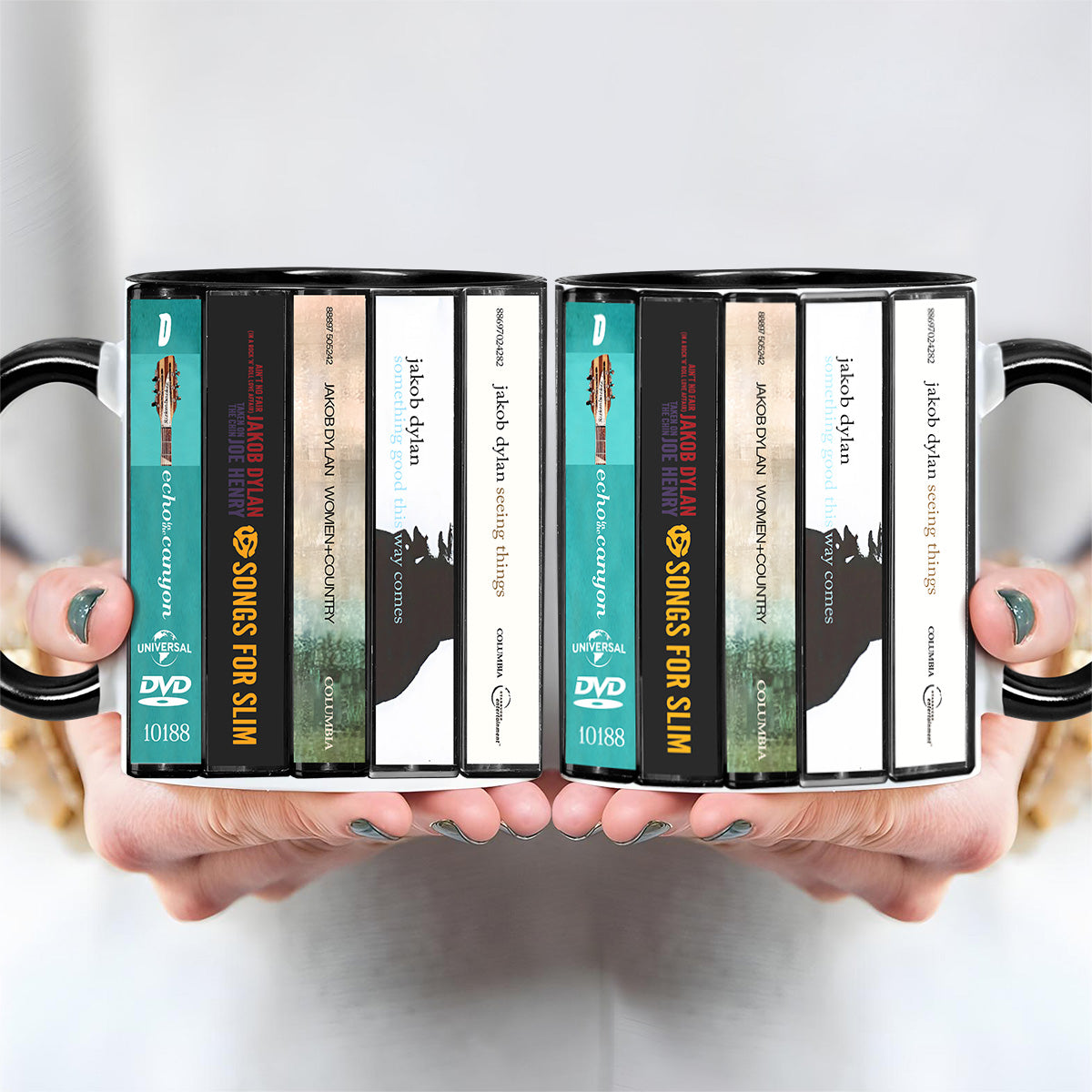 Jacob Dylan Albums Cassette Collection Retro Accent Mug
