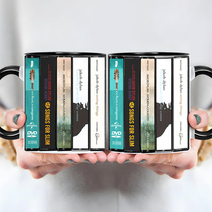 Jacob Dylan Albums Cassette Collection Retro Accent Mug