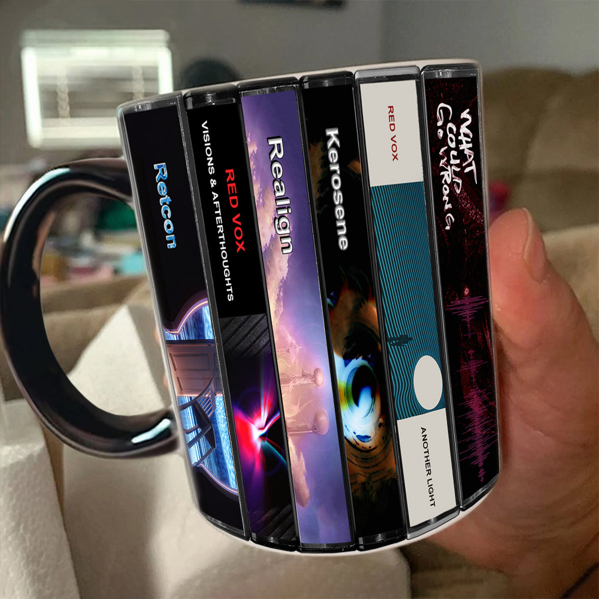 Red Vox Albums Cassette Collection Retro Accent Mug