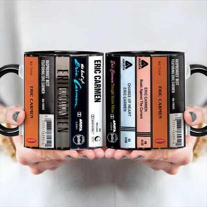 Eric Carmen Albums Cassette Collection Retro Accent Edge-to-Edge Printed Mug