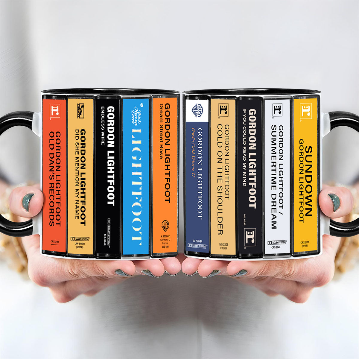 Gordon Lightfoot Albums Cassette Collection Retro Accent Mug