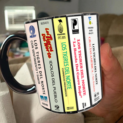 Los Tigres del Norte Albums Cassette Collection Retro Accent Mug