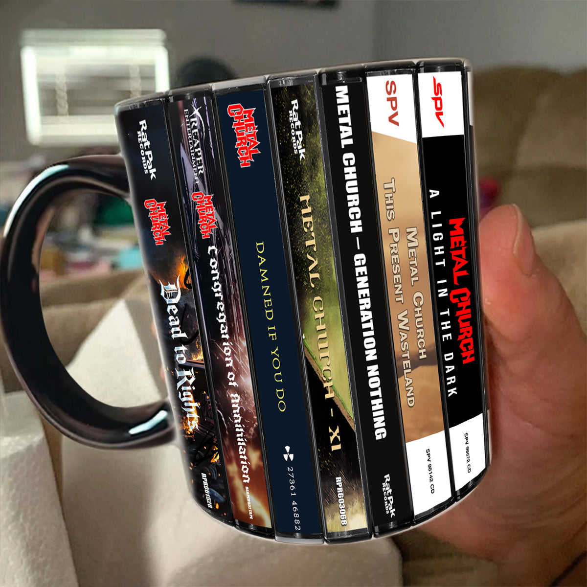 Metal Church Albums Cassette Collection Retro Accent Mug