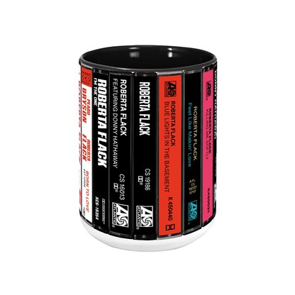 Roberta Flack Albums Cassette Collection Retro Accent Edge-to-Edge Printed Mug