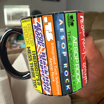 Aesop Rock Albums Cassette Collection Retro Accent Mug