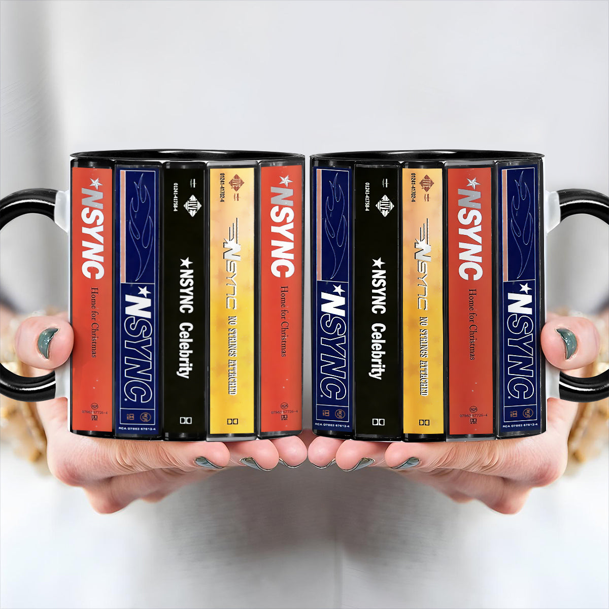 NSYNC Albums Cassette Collection Retro Accent Edge-to-Edge Printed Mug