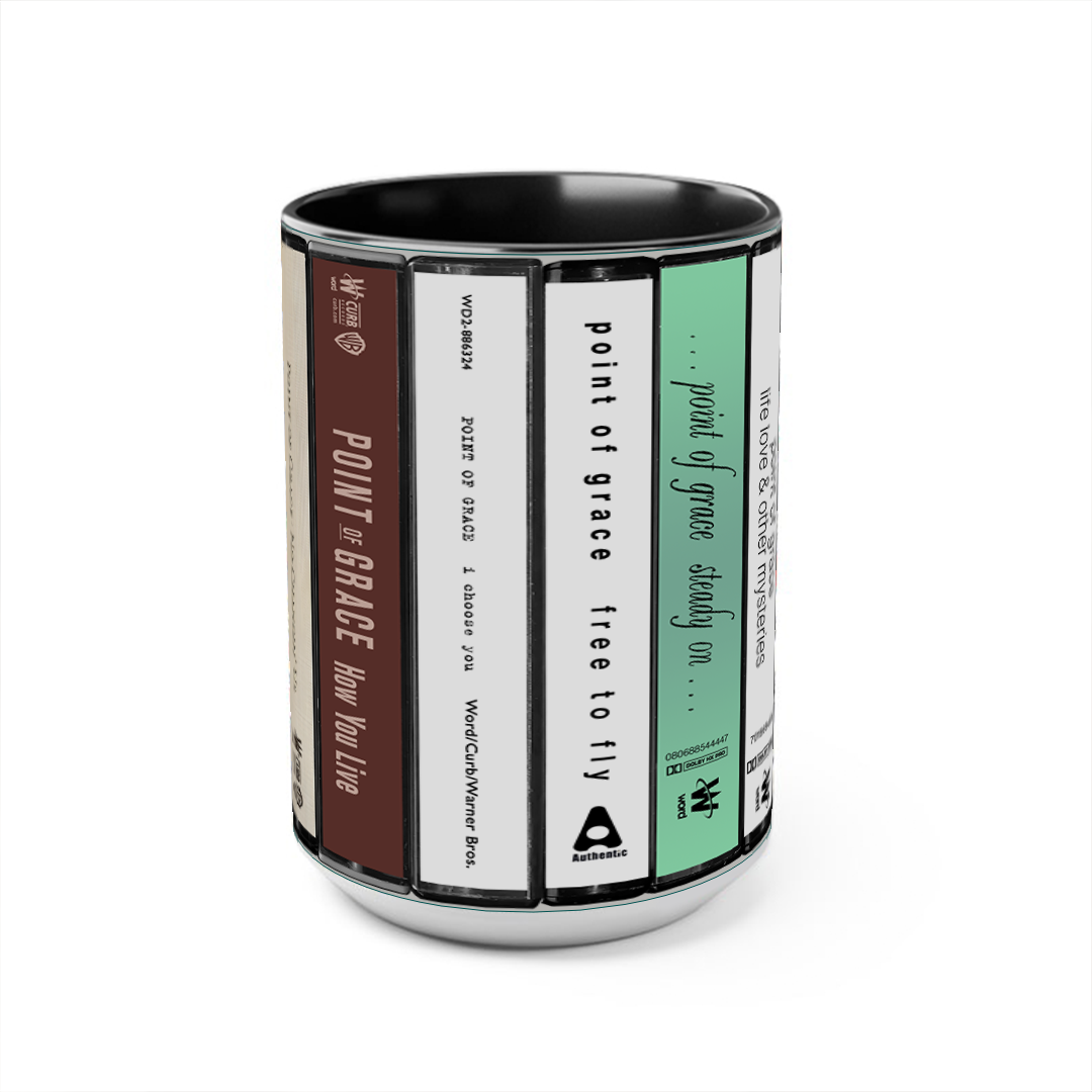 Point of Grace Albums Cassette Collection Retro Accent Edge-to-Edge Printed Mug