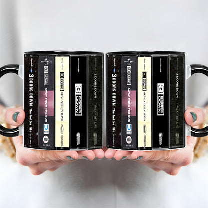 3 Doors Down Albums Cassette Collection Retro Accent Mug