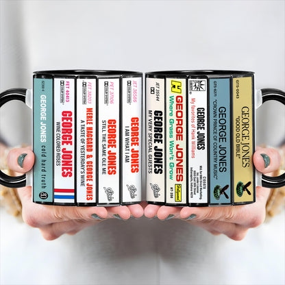 George Jones Albums Cassette Retro Collection Accent Mug