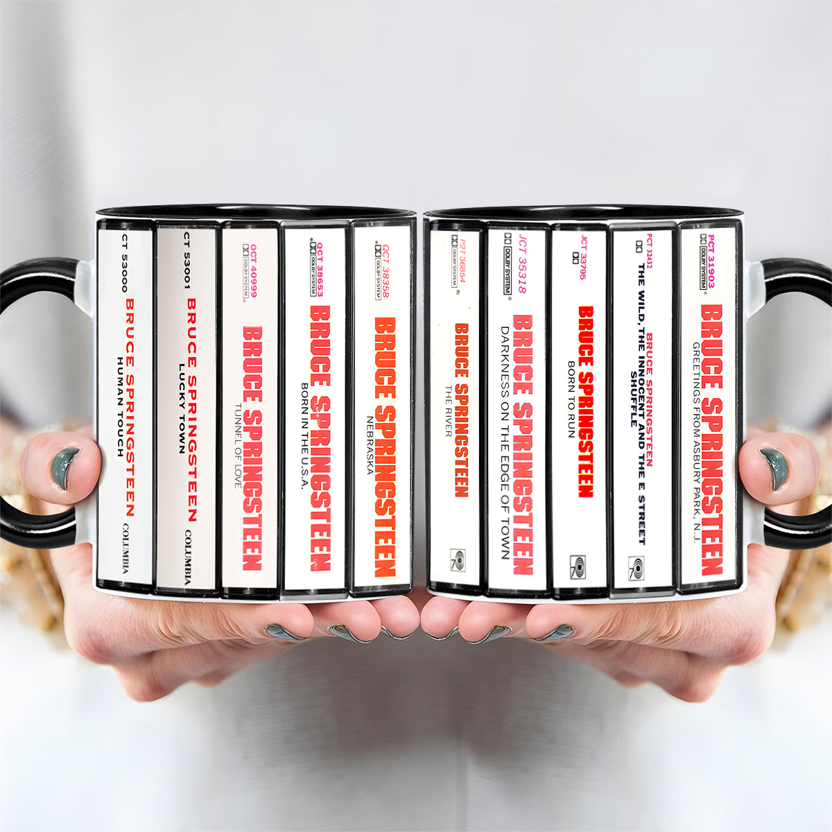 Bruce Springsteen Albums Cassette Collection Retro Accent Mug