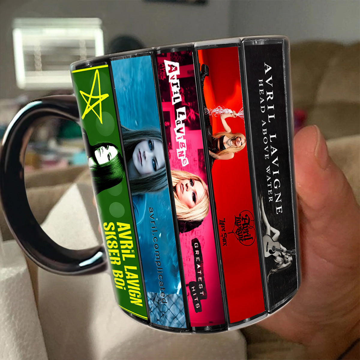 Avril Lavigne Albums Cover Collection Retro Accent Mug