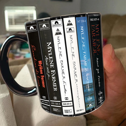Mylene Farmer Albums Cassette Collection Retro Accent Mug