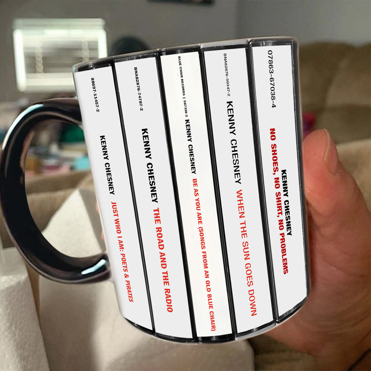 Kenny Chesney Albums Cassette Collection Retro Accent Mug