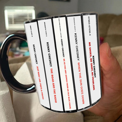 Kenny Chesney Albums Cassette Collection Retro Accent Mug