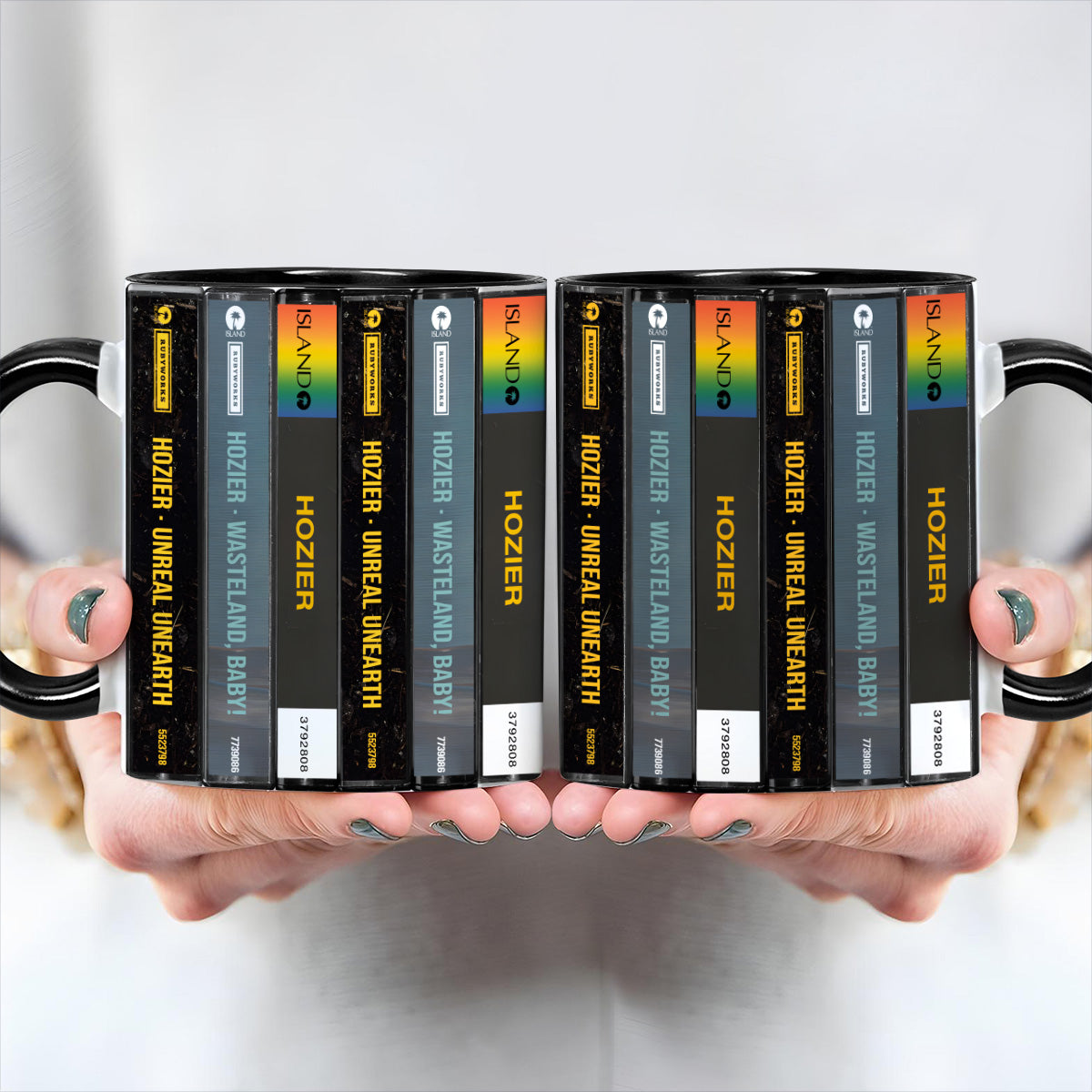 Hozier Albums Cassette Collection Retro Accent Edge-to-Edge Printed Mug