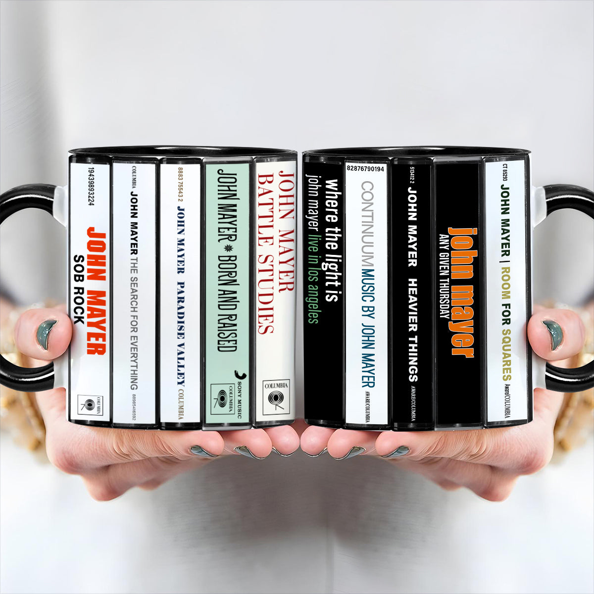 John Mayer Albums Cassette Collection Retro Accent Mug