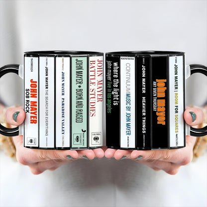 John Mayer Albums Cassette Collection Retro Accent Mug