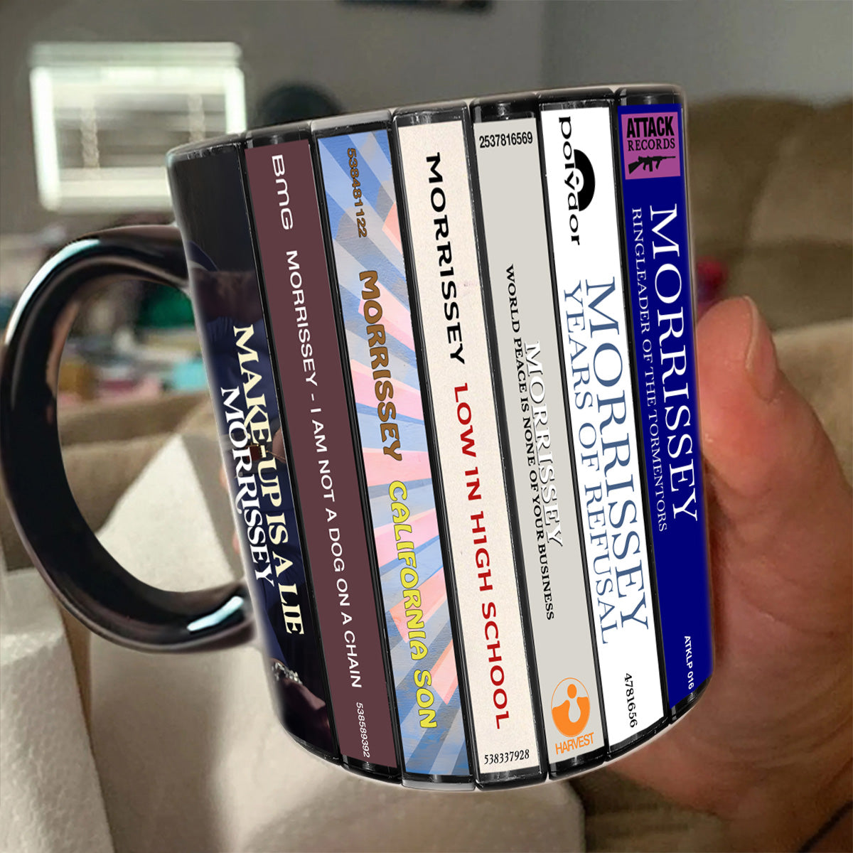 Morrissey Albums Cassette Collection Retro Accent Mug