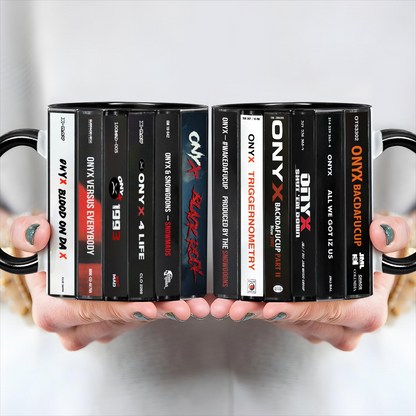 Onyx Albums Cassette Collection Retro Accent Edge-to-Edge Printed Mug