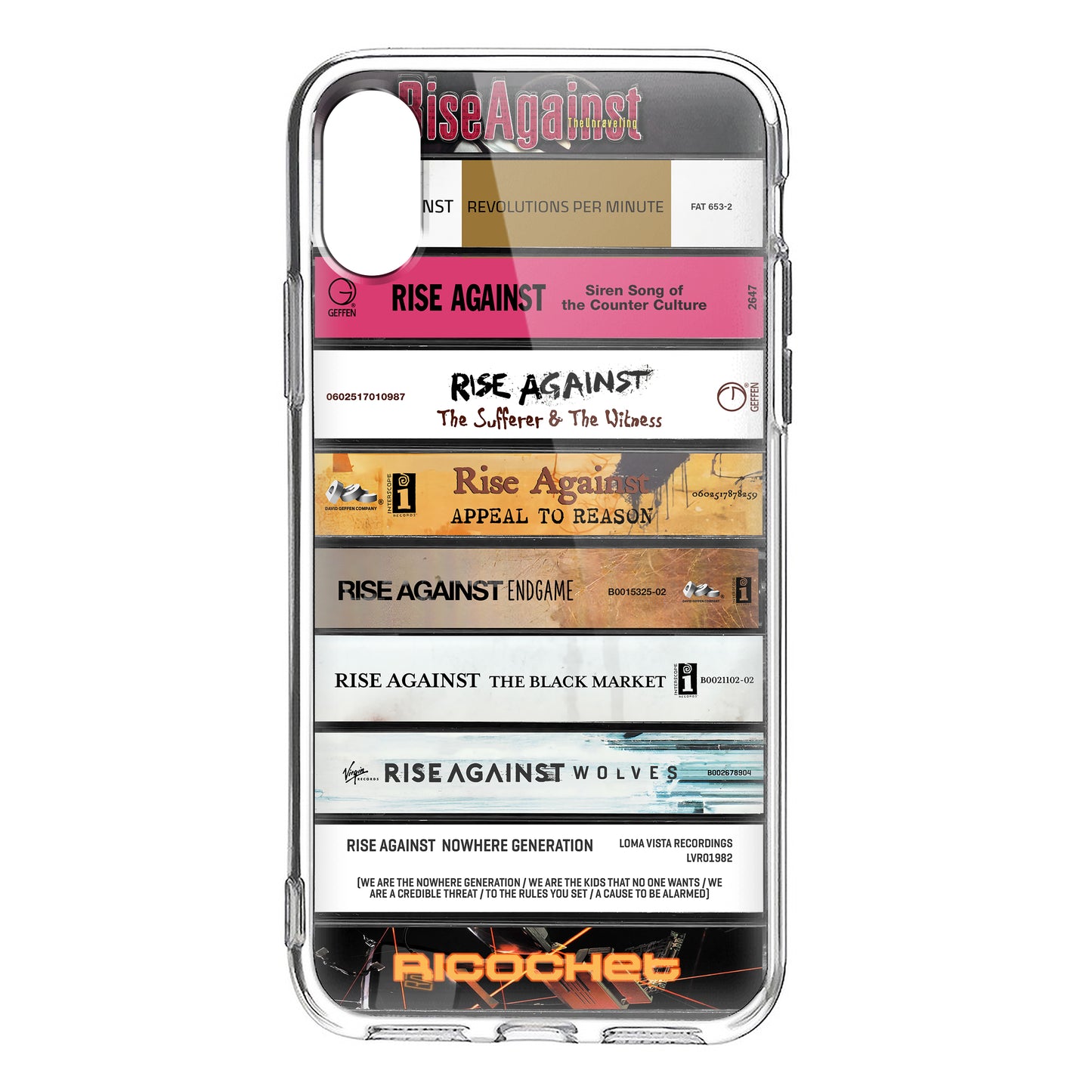 Rise Against Albums Cassette Collection Retro Phone Case