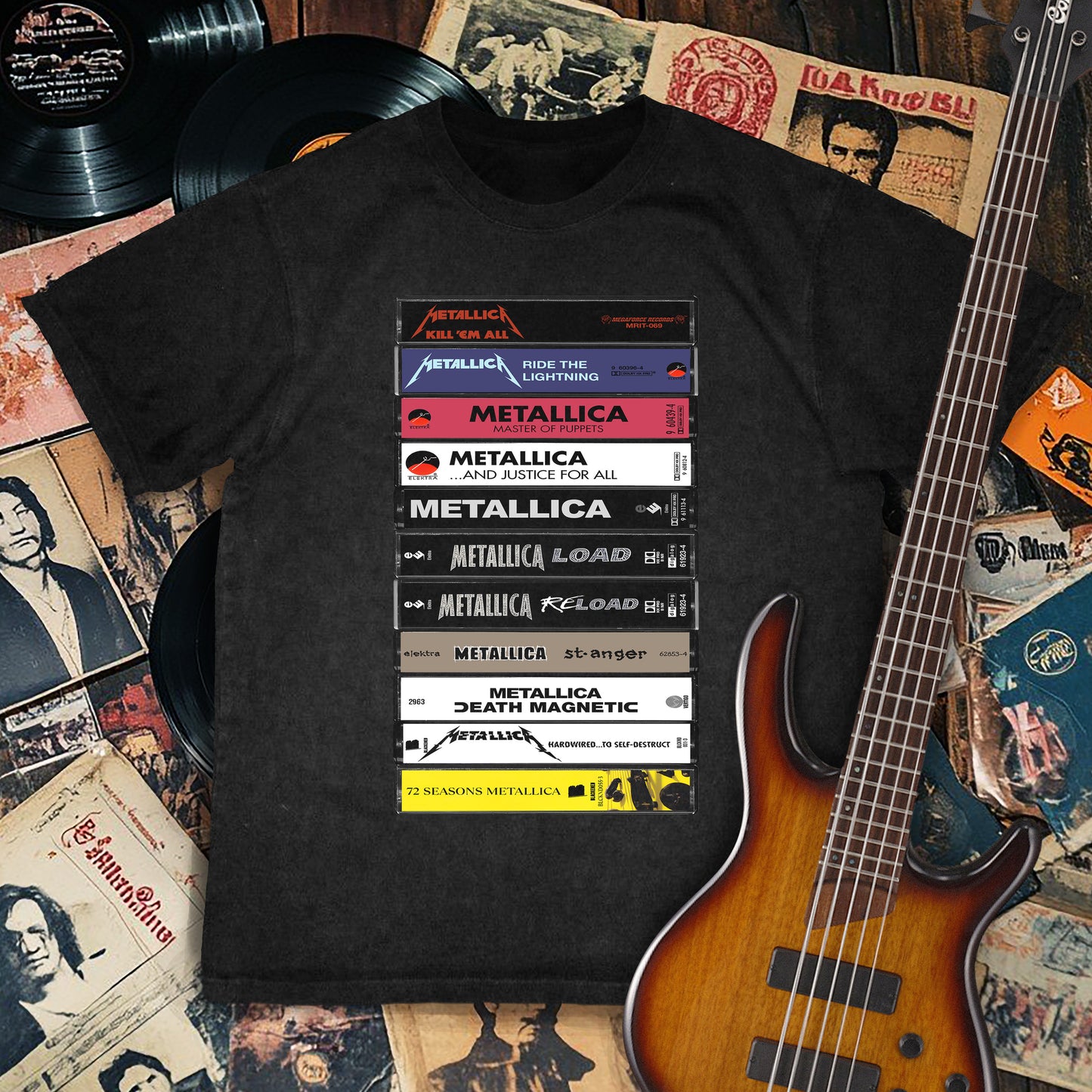 Metallica 11 Albums Cassette Retro Collection Premium Unisex T-Shirt