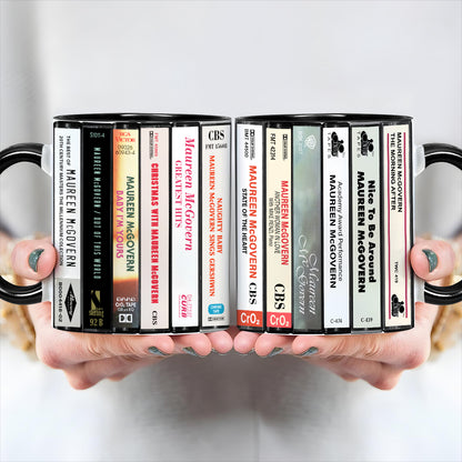 Maureen McGovern Albums Cassette Collection Retro Accent Edge-to-Edge Printed Mug