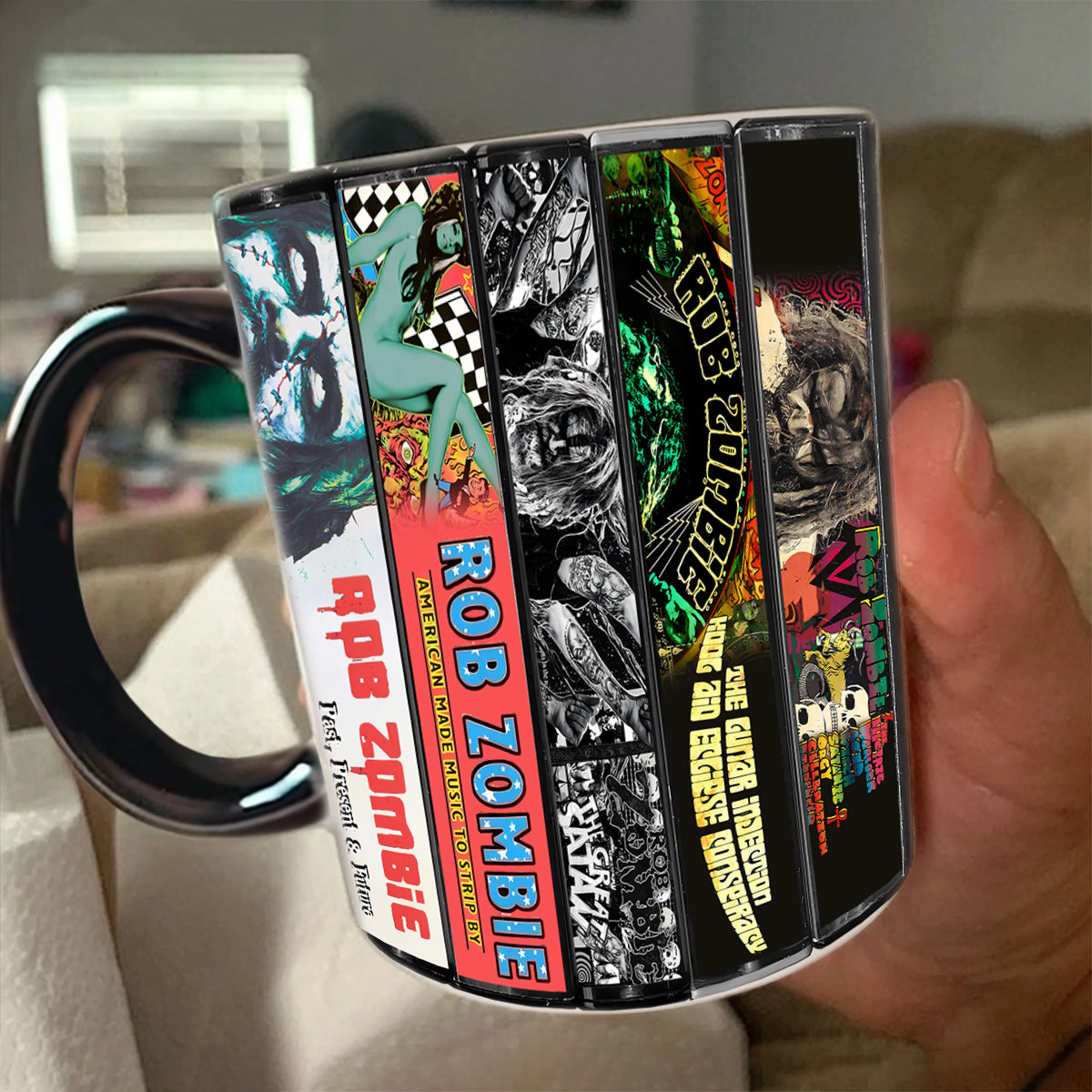 Rob Zombie Albums Cassette Collection Retro Accent Mug