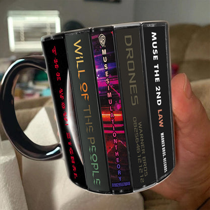 Muse Albums Cassette Collection Retro Accent Edge-to-Edge Printed Mug
