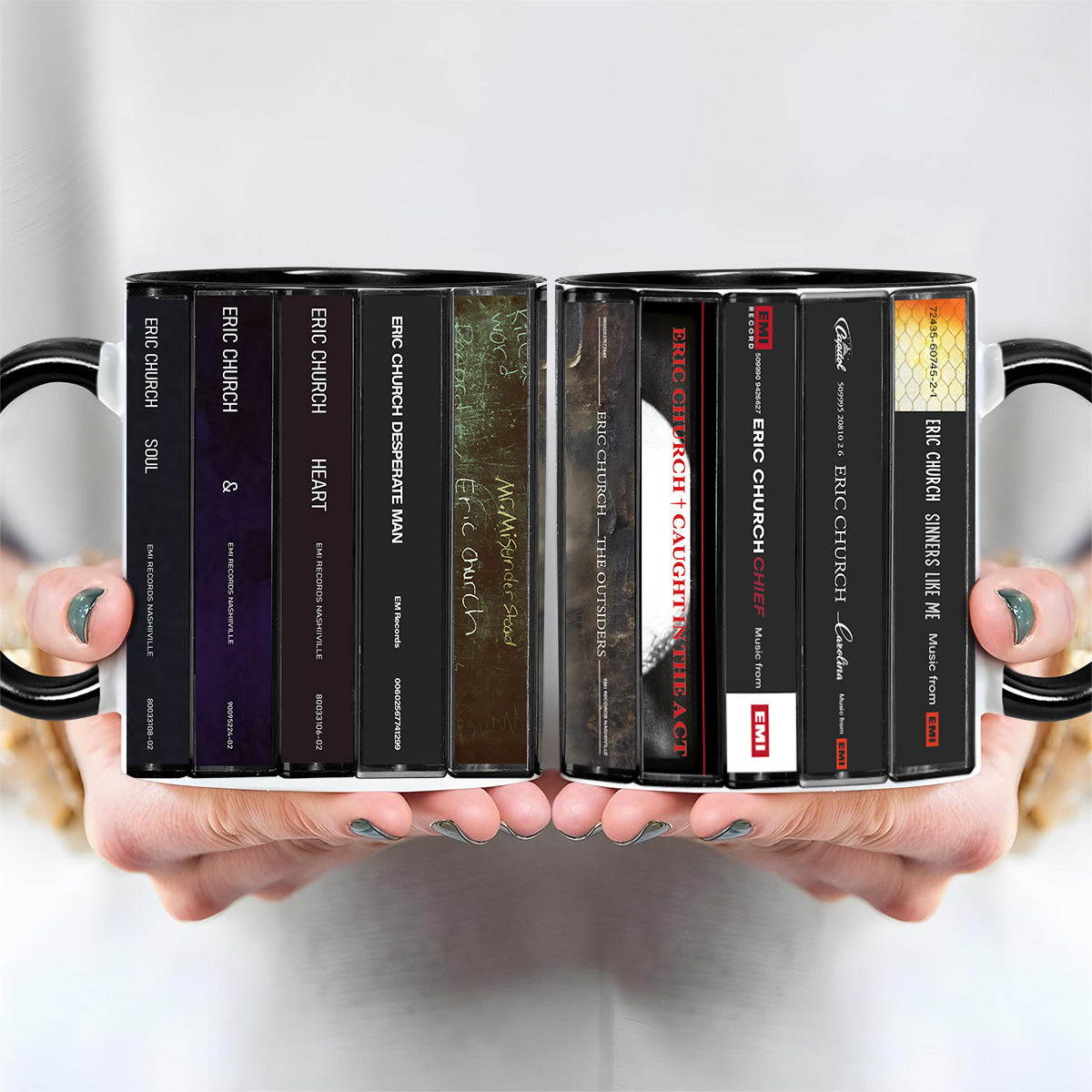 Eric Church Albums Cassette Collection Retro Accent Mug