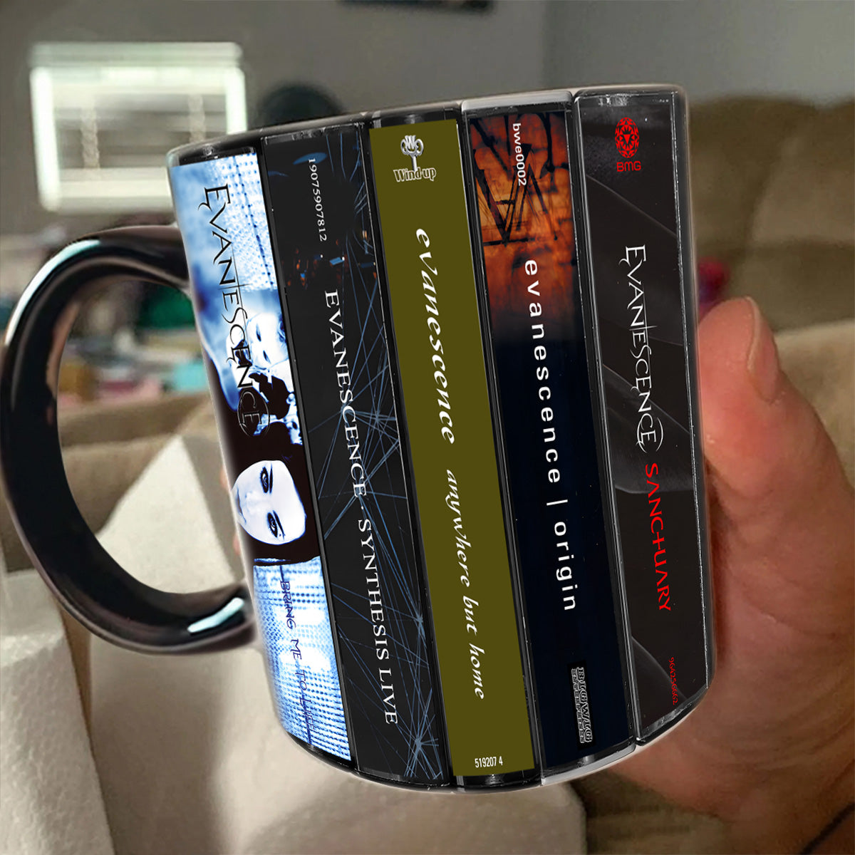 Evanescence Albums Cassette Collection Retro Accent Edge-to-Edge Printed Mug