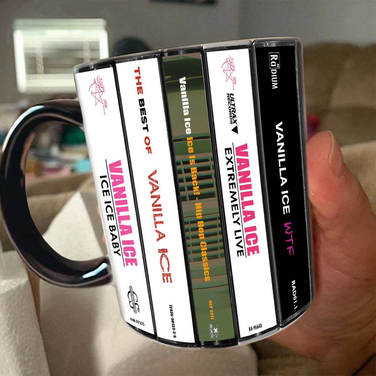 Vanilla Ice Albums Cassette Collection Retro Accent Mug
