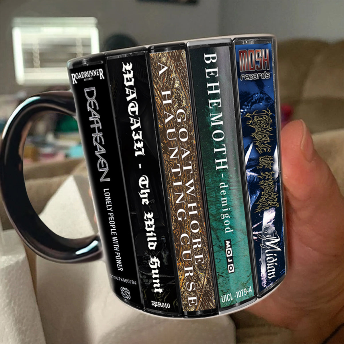 Black Metal Band Albums Cassette Collection Retro Accent Mug