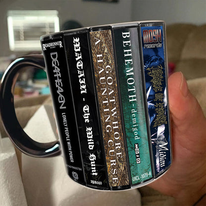Black Metal Band Albums Cassette Collection Retro Accent Mug